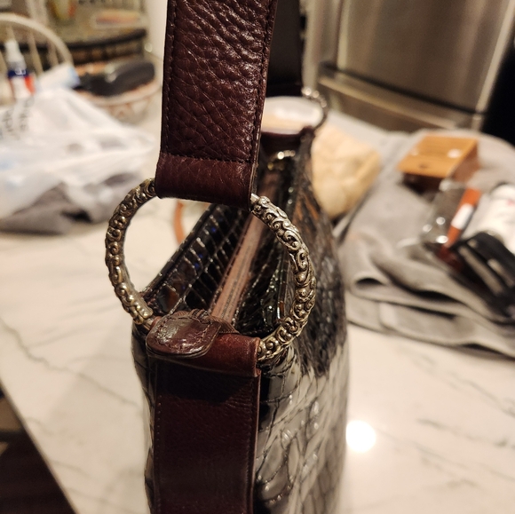 Brighton Patent Leather Croc Embossed Bag - Picture 13 of 16